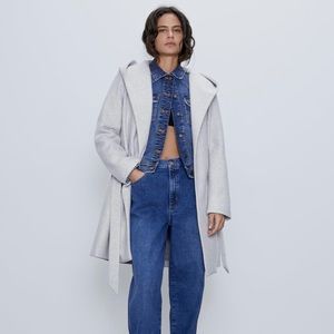 NWT Zara Belted Hooded Coat 🧥